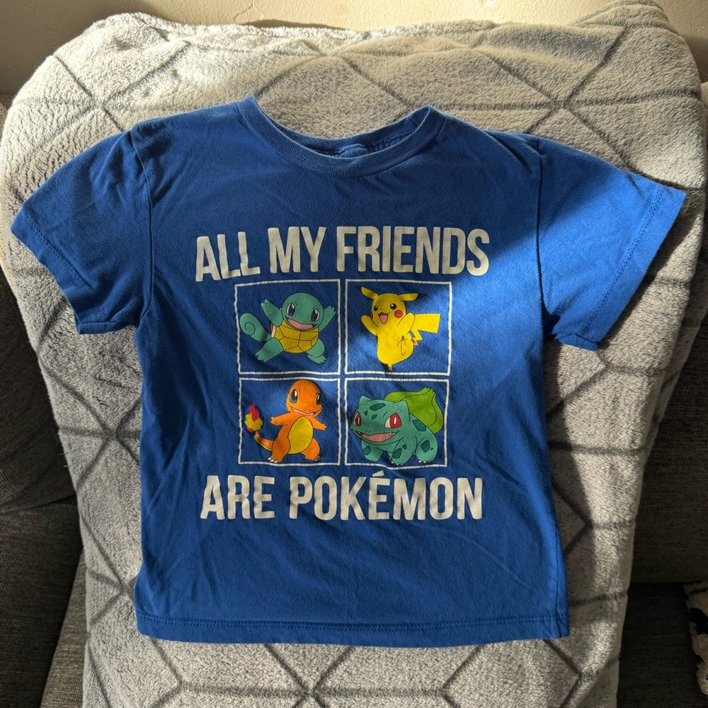 Blue Pokémon Graphic T-Shirt All My Friends Are Pokemon Starters